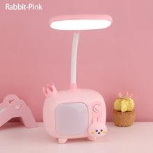 Load image into Gallery viewer, Cartoon USB Rechargeable Table Lamp Dual Light LED Lamp Student Kids Bedroom Reading Desk Lamp Night Light
