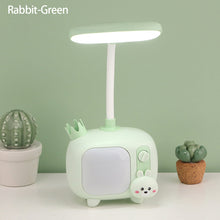 Load image into Gallery viewer, Cartoon USB Rechargeable Table Lamp Dual Light LED Lamp Student Kids Bedroom Reading Desk Lamp Night Light
