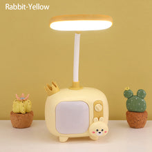 Load image into Gallery viewer, Cartoon USB Rechargeable Table Lamp Dual Light LED Lamp Student Kids Bedroom Reading Desk Lamp Night Light

