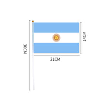 Load image into Gallery viewer, 10Pcs 14x21cm World Cup Hand Flag Small Qatar Flag with Plastic Flagpoles Federation National Flag
