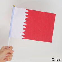 Load image into Gallery viewer, 10Pcs 14x21cm World Cup Hand Flag Small Qatar Flag with Plastic Flagpoles Federation National Flag
