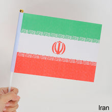 Load image into Gallery viewer, 10Pcs 14x21cm World Cup Hand Flag Small Qatar Flag with Plastic Flagpoles Federation National Flag
