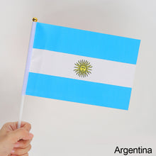Load image into Gallery viewer, 10Pcs 14x21cm World Cup Hand Flag Small Qatar Flag with Plastic Flagpoles Federation National Flag
