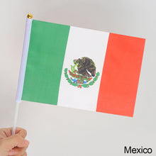 Load image into Gallery viewer, 10Pcs 14x21cm World Cup Hand Flag Small Qatar Flag with Plastic Flagpoles Federation National Flag
