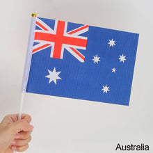 Load image into Gallery viewer, 10Pcs 14x21cm World Cup Hand Flag Small Qatar Flag with Plastic Flagpoles Federation National Flag
