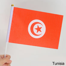 Load image into Gallery viewer, 10Pcs 14x21cm World Cup Hand Flag Small Qatar Flag with Plastic Flagpoles Federation National Flag

