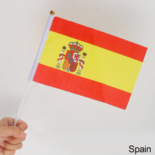 Load image into Gallery viewer, 10Pcs 14x21cm World Cup Hand Flag Small Qatar Flag with Plastic Flagpoles Federation National Flag
