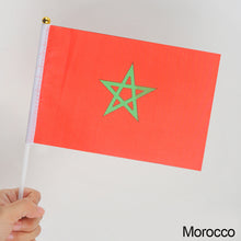 Load image into Gallery viewer, 10Pcs 14x21cm World Cup Hand Flag Small Qatar Flag with Plastic Flagpoles Federation National Flag
