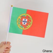 Load image into Gallery viewer, 10Pcs 14x21cm World Cup Hand Flag Small Qatar Flag with Plastic Flagpoles Federation National Flag
