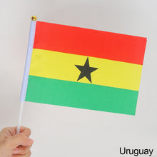 Load image into Gallery viewer, 10Pcs 14x21cm World Cup Hand Flag Small Qatar Flag with Plastic Flagpoles Federation National Flag
