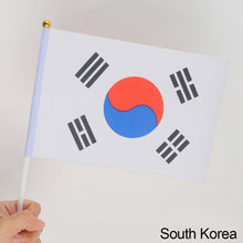 Load image into Gallery viewer, 10Pcs 14x21cm World Cup Hand Flag Small Qatar Flag with Plastic Flagpoles Federation National Flag
