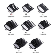 Load image into Gallery viewer, 8pcs Universal Hair Clipper Limit Comb Guide Attachment Set Limiting Comb Hair Clipper Combs Barber Hair Cutting Guide Comb
