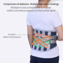 Load image into Gallery viewer, Steel Belt Multi Pressure Fixed Breathable Belt Lumbar Back Brace Support Adjustable Waist Trainer Belt Pain Relief Spine Straight
