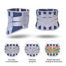Load image into Gallery viewer, Steel Belt Multi Pressure Fixed Breathable Belt Lumbar Back Brace Support Adjustable Waist Trainer Belt Pain Relief Spine Straight
