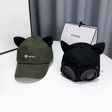 Load image into Gallery viewer, Reverse Glasses Cap Fashion Personality Baseball Cap Cute Ear Cap Adjustable Cotton Casual Cap Outdoor Sun Hat

