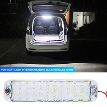 Load image into Gallery viewer, 72LED Truck Car COB Light LED Lamp Super Bright Cold White For Boat Light Interior Reading Bulb Vehicles 12-80V
