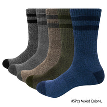 Load image into Gallery viewer, 5 Pairs/Pack Mens Moisture Wicking Mid Calf Thermal Work Boot Sports Hiking Socks For Riding Hiking Running
