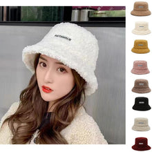 Load image into Gallery viewer, Unisex Winter Warm Bucket Hats Lamb Wool Faux Fur Fisherman Caps Women Thicken Plush Hats Outdoor Keep Warm Fishing Caps
