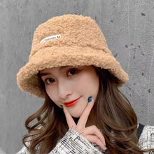 Load image into Gallery viewer, Unisex Winter Warm Bucket Hats Lamb Wool Faux Fur Fisherman Caps Women Thicken Plush Hats Outdoor Keep Warm Fishing Caps
