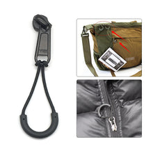 Load image into Gallery viewer, 5/10PCs Outdoor Travel EDC MultiPurpose Zipper Rope Black Camping Equipment Anti-theft Zipper Longer Tail Rope Bags Clip Buckle
