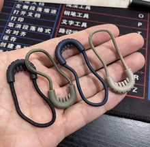 Load image into Gallery viewer, 5/10PCs Outdoor Travel EDC MultiPurpose Zipper Rope Black Camping Equipment Anti-theft Zipper Longer Tail Rope Bags Clip Buckle
