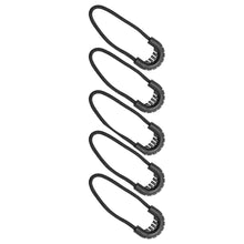 Load image into Gallery viewer, 5/10PCs Outdoor Travel EDC MultiPurpose Zipper Rope Black Camping Equipment Anti-theft Zipper Longer Tail Rope Bags Clip Buckle
