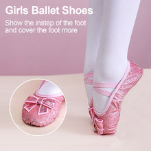 Load image into Gallery viewer, Girls Ballet Shoes Kids Dance Slippers Professional Canvas Soft Sole Shiny Ballet Dance Girls Female Ballet Yoga Gym Dance Shoes
