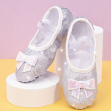 Load image into Gallery viewer, Girls Ballet Shoes Kids Dance Slippers Professional Canvas Soft Sole Shiny Ballet Dance Girls Female Ballet Yoga Gym Dance Shoes
