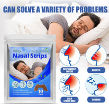 Load image into Gallery viewer, 10pcs/Pack Breathing Nose Patch Anti-snoring Nasal Strips Nasal Obstruction Breathing Nose Patch Health Care
