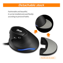 Load image into Gallery viewer, T-30 Wired Optical Mouse Vertical Mouse USB Wired Gaming Mouse 6 Keys Ergonomic Mice with 4 Adjustable DPI for PC Laptop
