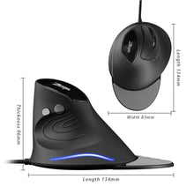Load image into Gallery viewer, T-30 Wired Optical Mouse Vertical Mouse USB Wired Gaming Mouse 6 Keys Ergonomic Mice with 4 Adjustable DPI for PC Laptop
