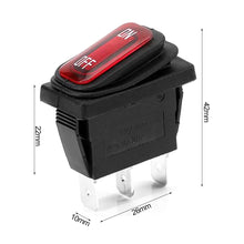 Load image into Gallery viewer, Waterproof 3pin ON/OFF 16A 125V AC Light Power Switch High Current Rocker With LED Button Switch Ship Type
