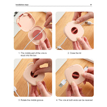 Load image into Gallery viewer, Cable Organizer Rotating Winder Plastic Box Portable Phone Holder Stand Earphone Cord Storage Case
