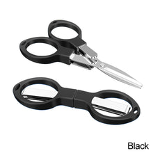 Load image into Gallery viewer, Portable Folding Scissors Safe Keychain Trip Scissors Cutter Safety Portable Travel Trip Scissors Used For Home Office Fishing
