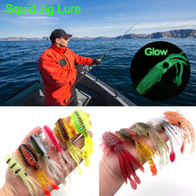 Load image into Gallery viewer, Soft Squid Fishing Trolling Lure Luminous UV Squid Jig For Sea Fishing Boat Fishing Wobblers Bait Rockfishing
