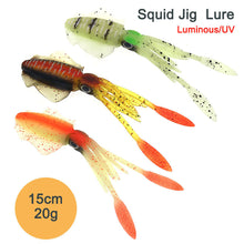 Load image into Gallery viewer, Soft Squid Fishing Trolling Lure Luminous UV Squid Jig For Sea Fishing Boat Fishing Wobblers Bait Rockfishing
