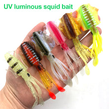 Load image into Gallery viewer, Soft Squid Fishing Trolling Lure Luminous UV Squid Jig For Sea Fishing Boat Fishing Wobblers Bait Rockfishing
