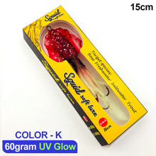 Load image into Gallery viewer, Soft Squid Fishing Trolling Lure Luminous UV Squid Jig For Sea Fishing Boat Fishing Wobblers Bait Rockfishing
