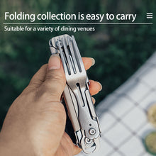 Load image into Gallery viewer, Multi-function Portable Folding Camping Cutlery Tableware Knife Fork Spoon Bottle Opener Outdoor Cutlery Camping Equipment
