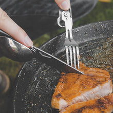 Load image into Gallery viewer, Multi-function Portable Folding Camping Cutlery Tableware Knife Fork Spoon Bottle Opener Outdoor Cutlery Camping Equipment
