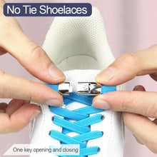 Load image into Gallery viewer, 6MM/8MM No Tie Shoe laces Press Lock Shoelaces Without Ties Elastic Laces Sneaker Kids Adult Widened Flat Shoelace For Shoes
