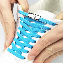 Load image into Gallery viewer, 6MM/8MM No Tie Shoe laces Press Lock Shoelaces Without Ties Elastic Laces Sneaker Kids Adult Widened Flat Shoelace For Shoes
