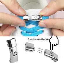 Load image into Gallery viewer, 6MM/8MM No Tie Shoe laces Press Lock Shoelaces Without Ties Elastic Laces Sneaker Kids Adult Widened Flat Shoelace For Shoes
