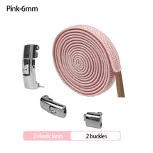 Load image into Gallery viewer, 6MM/8MM No Tie Shoe laces Press Lock Shoelaces Without Ties Elastic Laces Sneaker Kids Adult Widened Flat Shoelace For Shoes
