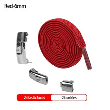 Load image into Gallery viewer, 6MM/8MM No Tie Shoe laces Press Lock Shoelaces Without Ties Elastic Laces Sneaker Kids Adult Widened Flat Shoelace For Shoes

