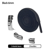 Load image into Gallery viewer, 6MM/8MM No Tie Shoe laces Press Lock Shoelaces Without Ties Elastic Laces Sneaker Kids Adult Widened Flat Shoelace For Shoes
