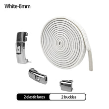 Load image into Gallery viewer, 6MM/8MM No Tie Shoe laces Press Lock Shoelaces Without Ties Elastic Laces Sneaker Kids Adult Widened Flat Shoelace For Shoes
