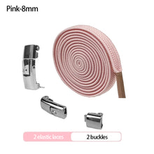 Load image into Gallery viewer, 6MM/8MM No Tie Shoe laces Press Lock Shoelaces Without Ties Elastic Laces Sneaker Kids Adult Widened Flat Shoelace For Shoes
