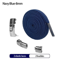 Load image into Gallery viewer, 6MM/8MM No Tie Shoe laces Press Lock Shoelaces Without Ties Elastic Laces Sneaker Kids Adult Widened Flat Shoelace For Shoes
