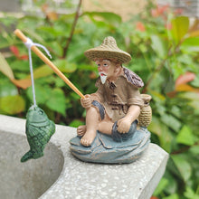 Load image into Gallery viewer, Aquarium Old Fisherman Ornaments Fish Tank Resin Decoration Accessories Garden Decor Fingurine Desk Ornaments
